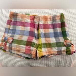 Crewcuts Plaid Adjustable Bow Shorts Size 7